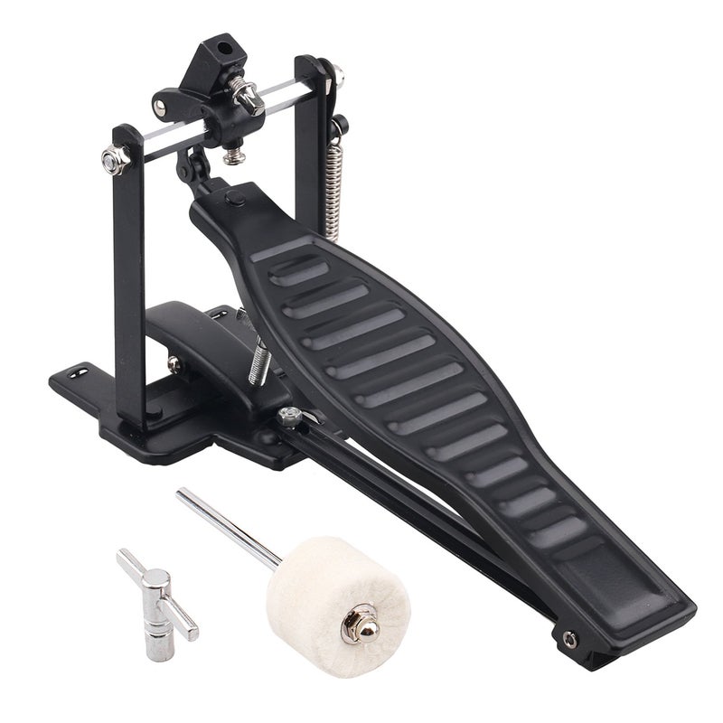 A-xctoe Drums Pedal Black Aluminum Alloy Children Rack Drums Pedal Set with Drum Beater Stick & Drum Key - Image 2
